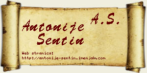Antonije Sentin vizit kartica